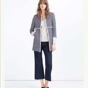 Blue & White Patterned Coat